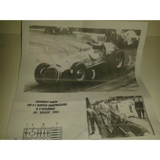 Super Kit Ferrari 125 Formula 1 Doppio Compressore Gp Spa 1950 #2 Villoresi - Metal Kit 1:43